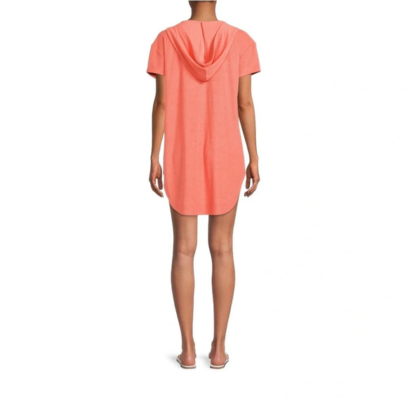 Melon Juice Colored Lace Up Hoodie Cover Up/ Top Size L - Picture 4 of 6